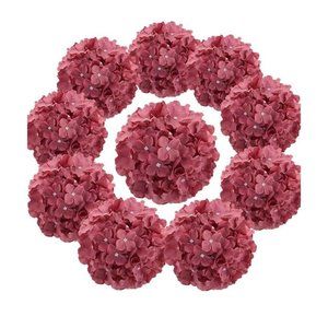 Mauve Silk Hydrangea Heads Artificial Flowers w/ Stems Home Wedding Pink Decor